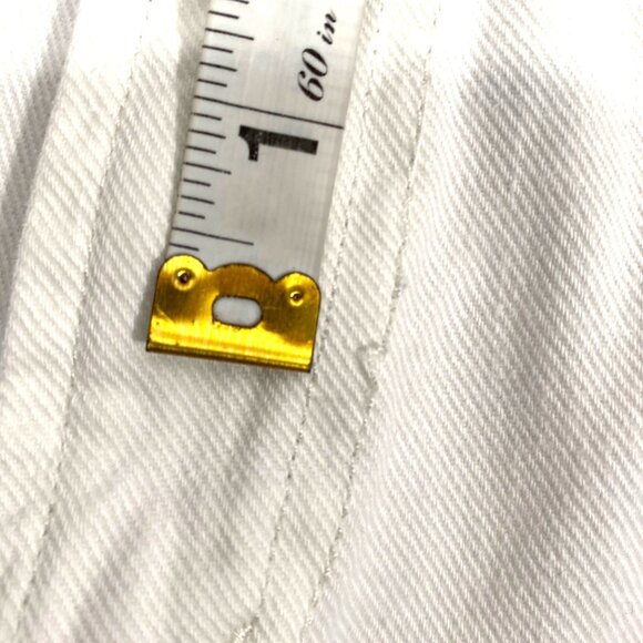 Gap Denim High Rise Wide-Leg Jeans 4/27R White 100% Cotton frayed hem neutral tr - Picture 10 of 10